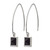 Stainless Steel Polished with Blk Carbon Fiber Dangle Shepherd Hook Drop Earrings, 35.5 mm - View 2