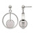 Stainless Steel Polished with Rose Quartz Moveable Post Dangle Earrings