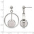 Stainless Steel Polished with Rose Quartz Moveable Post Dangle Earrings - View 4