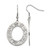 Stainless Steel Polished Flower Cut Out Shepherd Hook Drop French Wire Earrings, 31.7 mm