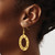Stainless Steel Polished Yellow Ion-Plated Flower Cutout Shepherd Hook Drop French Wire Earrings, 31.6 mm - View 3