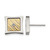Chisel Stainless Steel Polished with 18K Gold Accent and 0.03ct Diamond Square Stud Earrings, 10.78 mm