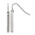 Stainless Steel Polished Studded Bar Shepherds Hook Drop French Wire Earrings, 33 mm