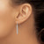 Stainless Steel Polished Studded Bar Shepherds Hook Drop French Wire Earrings, 33 mm - View 3