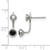 Stainless Steel Polished Black and White Cubic Zirconia Post Drop Earrings, 19 mm - View 4