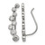 Chisel Stainless Steel Polished with Cubic Zirconia Ear Climbers, 25.2 mm