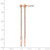 Chisel Stainless Steel Polished Rose Ion-Plated Bar Post Dangle Earrings, 57.2 mm - View 4