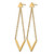 Chisel Stainless Steel Polished Yellow Ion-Plated Triangle Post V Dangle Earrings, 59 mm - View 2