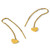 Chisel Stainless Steel Polished Yellow Ion-Plated Threader Heart Dangle Earrings, 47.8 mm - View 5