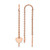 Chisel Stainless Steel Polished Rose Ion-Plated Threader Heart Dangle Earrings, 47.8 mm