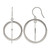 Chisel Stainless Steel Polished Circles Dangle Shepherd Hook French Wire Earrings, 50.4 mm