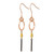 Chisel Stainless Steel Polished Black, Rose and Yellow Ion-Plated Dangle Shepherd Hook Drop French Wire Earrings, 68 mm - View 2