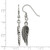 Chisel Stainless Steel Antiqued and Polished with Black Crystal Wings Shepherd Hook Dangle French Wire Earrings, 26 mm - View 4