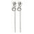 Stainless Steel Polished Twisted Bar Front and Back Post Dangle Earrings, 68 mm - View 2