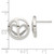 Stainless Steel Cubic Zirconia Circle Heart Stud Earrings, 15 mm - View 3
