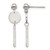 Chisel Stainless Steel Polished Disc with Bar Post Dangle Earrings, 28 mm