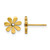 Chisel Stainless Steel Polished Yellow Ion-Plated with Crystal Flower Stud Earrings, 9.5 mm