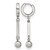 Chisel Stainless Steel Polished with Bar and Ball Dangle Hinged Hoop Drop Earrings, 37.5 mm