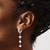 Chisel Stainless Steel Polished with Cultured Freshwater Pearl Dangle Hinged Hoop Drop Earrings, 42.5 mm - View 3
