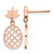 Chisel Stainless Steel Polished Rose Ion-Plated Pineapple Post Dangle Earrings, 22.5 mm