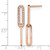 Chisel Stainless Steel Polished Rose Ion-Plated with Crystal Interlocked Post Dangle Earrings, 32.5 mm - View 4