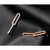 Chisel Stainless Steel Polished Rose Ion-Plated with Crystal Interlocked Post Dangle Earrings, 32.5 mm - View 5