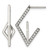 Stainless Steel Polished with Crystal Post Geometric Hoop Earrings, 25 mm