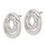 Stainless Steel Cubic Zirconia Double Oval Stud Earrings, 17 mm - View 3