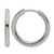Chisel Stainless Steel Polished 3 mm Hinged Hoop Earrings, 25 mm Long