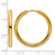 Chisel Stainless Steel Polished Yellow Ion-Plated 3 mm Hinged Hoop Earrings, 30 mm Long - View 4