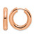 Chisel Stainless Steel Polished Rose Ion-Plated 5 mm Hinged Hoop Earrings, 25 mm Long
