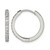 Chisel Stainless Steel Polished with Preciosa Crystal 2 mm Hinged Hoop Earrings, 19 mm Long