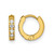 Chisel Stainless Steel Polished Yellow Ion-Plated with Preciosa Crystal Hinged Hoop Earrings, 9.5 mm