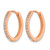 Chisel Stainless Steel Polished Rose Ion-Plated with Preciosa Crystal Hinged Hoop Earrings, 19.5 mm - View 2