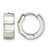 Chisel Stainless Steel Polished with Shell Simulated Pearl 5 mm Hinged Hoop Earrings, 12 mm Long