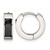 Chisel Stainless Steel Polished with Carbon Fiber Inlay 4 mm Hinged Hoop Earrings, 12.5 mm Long