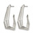 Chisel Stainless Steel Polished Geometric Post J Hoop Earrings, 32 mm - View 2