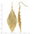 Chisel Stainless Steel Polished and Textured Yellow Ion-Plated Leaves Dangle Shepherd Hook Drop French Wire Earrings, 65 mm - View 4
