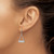 Stainless Steel Polished with Cubic Zirconia Triangle Dangle Shepherd Hook Drop French Wire Earrings, 25 mm - View 3