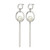 Chisel Stainless Steel Polished with Simulated Pearl Post Dangle Earrings, 58.5 mm - View 2
