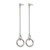 Stainless Steel Polished Circles Post Dangle Earrings, 62 mm - View 2