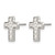 Chisel Stainless Steel Brushed Polished and Textured Cross Stud Earrings, 14 mm - View 2