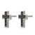 Chisel Stainless Steel Brushed Polished and Textured Black Ion-Plated Cross Stud Earrings, 14 mm - View 2