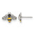 Chisel Stainless Steel Polished and Enameled with Preciosa Crystal Bee Stud Earrings, 10.5 mm