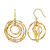 Chisel Stainless Steel Polished Yellow Ion-Plated with Red Preciosa Crystal Wavy Dangle Shepherd Hook Drop French Wire Earrings, 37 mm