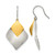 Chisel Stainless Steel Brushed and Polished Yellow Ion-Plated Dangle Shepherd Hook Drop French Wire Earrings, 35 mm