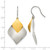 Chisel Stainless Steel Brushed and Polished Yellow Ion-Plated Dangle Shepherd Hook Drop French Wire Earrings, 35 mm - View 4