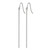 Chisel Stainless Steel Polished Bar Dangle Shepherd Hook Drop French Wire Earrings, 58 mm - View 2