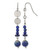 Chisel Stainless Steel Polished with Lapis Beads Dangle Shepherd Hook Drop French Wire Earrings, 59 mm