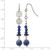 Chisel Stainless Steel Polished with Lapis Beads Dangle Shepherd Hook Drop French Wire Earrings, 59 mm - View 4